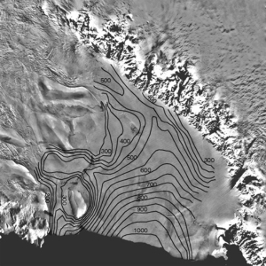 Satellittbilde av Rossisen i Antarktis