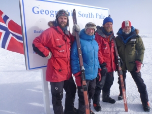 Jan-Gunnar Winther, Harald Dag Jølle, Stein P. Aasheim og Vegard Ulvang på Sørpolen
